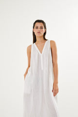 Lizza - Cotton double tank dress I White 2 - Rabens Saloner - DK