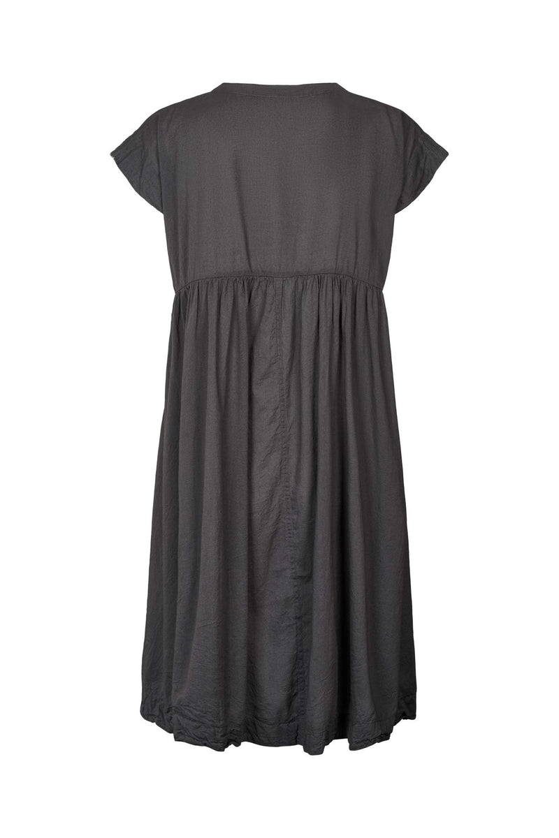 Lotti - Cotton short dress I Dark slate 4 - Rabens Saloner - DK