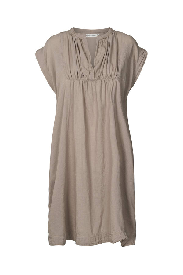 Lotti - Cotton short dress I Pearl grey Pearl grey XS 1 - Rabens Saloner - DK