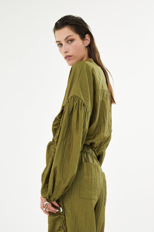 Isobel - Parachute cropped jacket I Army 2 - Rabens Saloner - DK