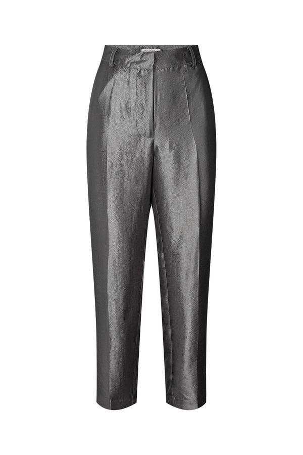 Nura - Hammered metal slim pant I Gun metal Gun metal XS 1 - Rabens Saloner - DK