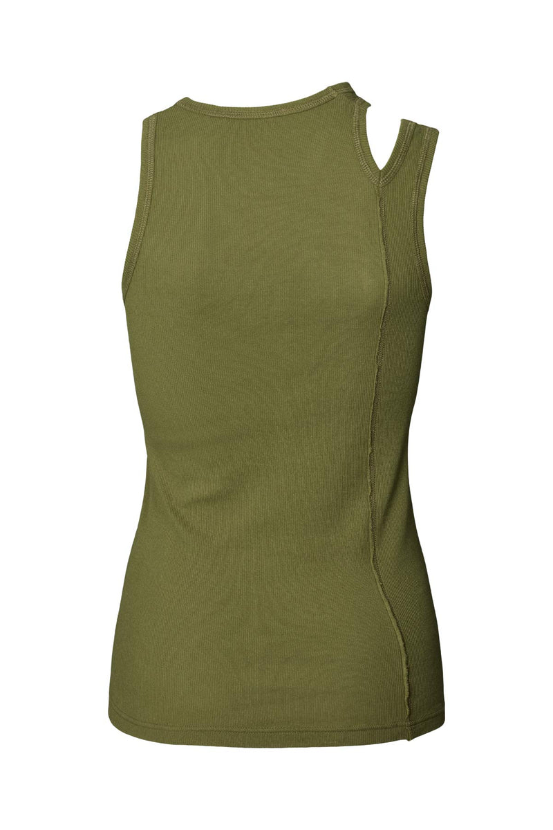 Jeta - Jersey two strap tank top I Army 4 - Rabens Saloner - DK