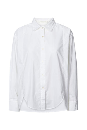 Lorna - Poplin bib front shirt I White White XS  1 - Rabens Saloner - DK