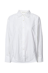 Lorna - Poplin bib front shirt I White White XS  1 - Rabens Saloner - DK