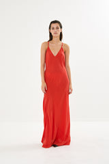 Madigan - Sandwashed strap dress I Red 3 - Rabens Saloner - DK