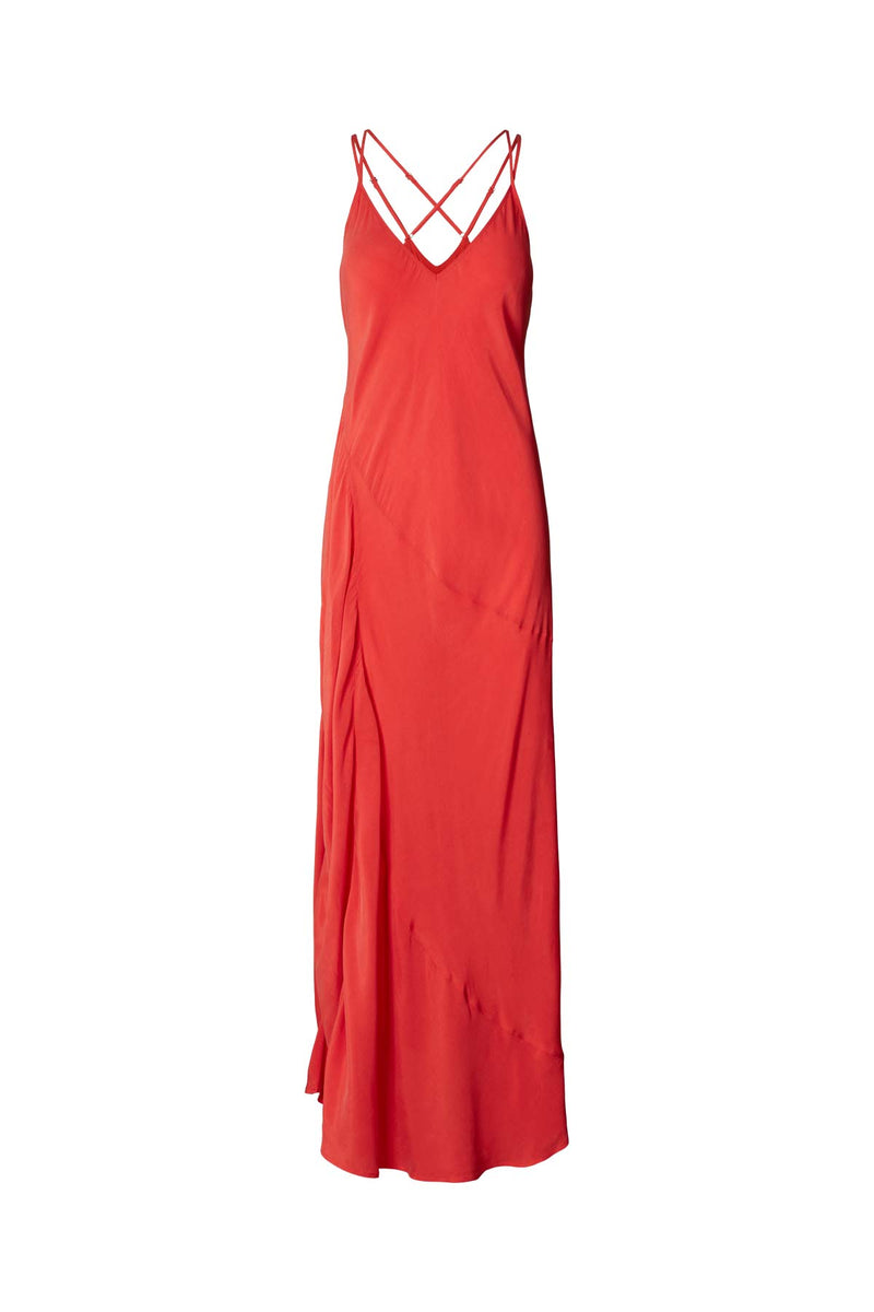 Madigan - Sandwashed strap dress I Red Red XS 1 - Rabens Saloner - DK