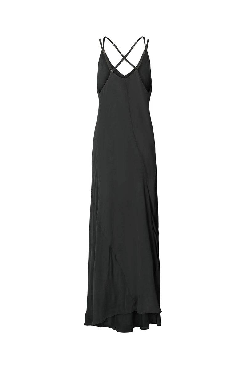 Madigan - Sandwashed strap dress I Black    2 - Rabens Saloner - DK