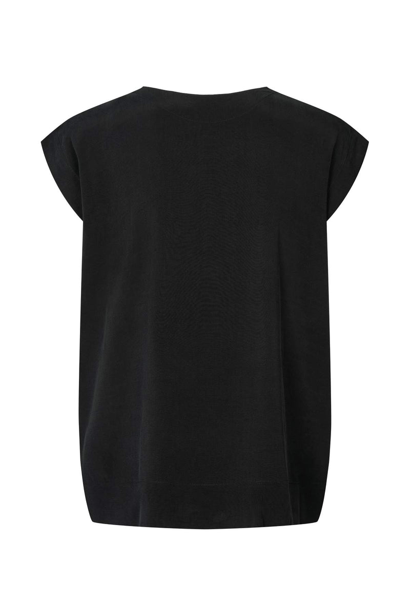 Rosalyn - Sandwashed blouse I Black 4 - Rabens Saloner - DK