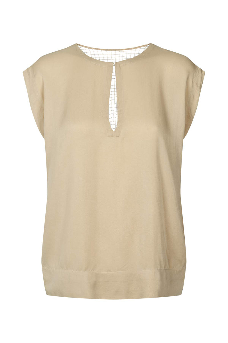 Rosalyn - Funnel web blouse I Sand Sand XS 3 - Rabens Saloner - DK