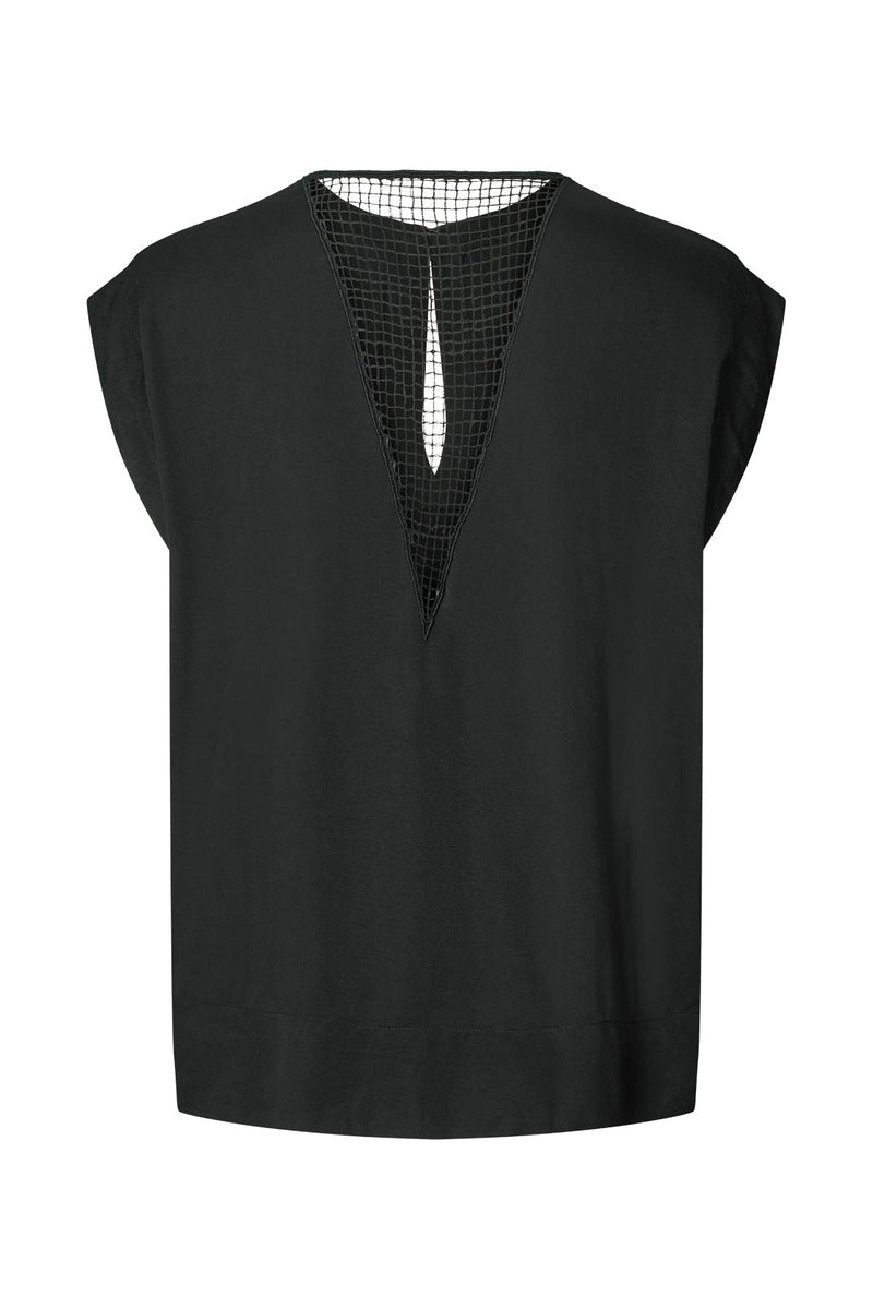 Rosalyn - Funnel web blouse I Black    2 - Rabens Saloner - DK