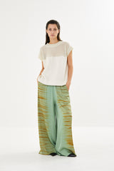 Lenie - Tidal elastic wide pant I Green combo 1 - Rabens Saloner - DK