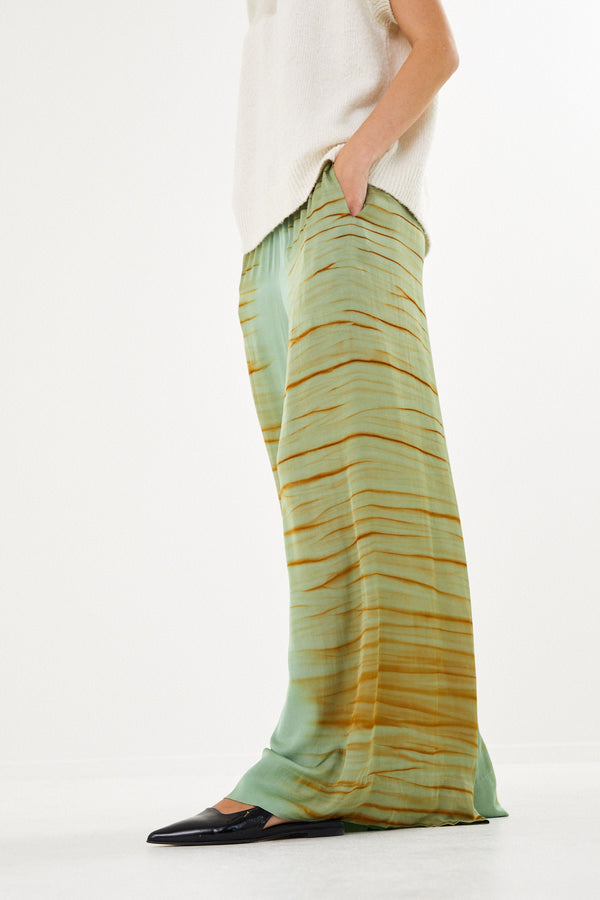 Lenie - Tidal elastic wide pant I Green combo 1 - Rabens Saloner - DK