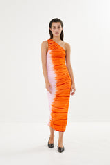 Lua - Tidal one shoulder dress I Orange combo 3 - Rabens Saloner - DK