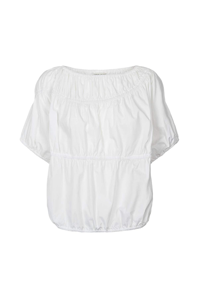 Lotte - Poplin elasticated top I White White XS 1 - Rabens Saloner - DK