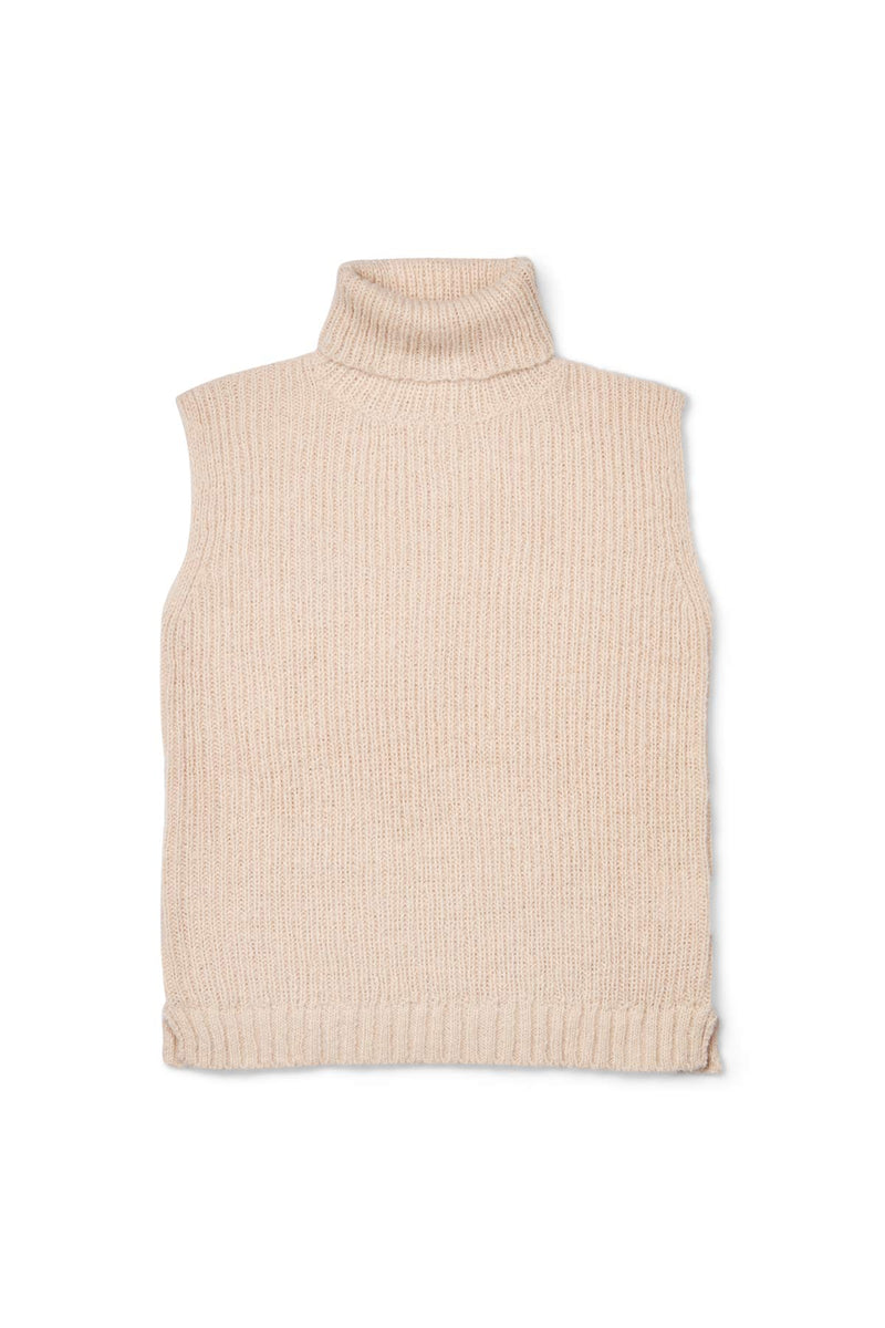 Koto - Dual knit funnel neck vest I Beige Beige XS 5 - Rabens Saloner - DK