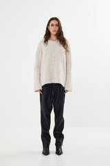 Elsie - Dual knit oversize sweater I Beige    3 - Rabens Saloner - DK