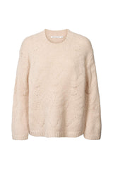 Elsie - Dual knit oversize sweater I Beige Beige XS/S 3 - Rabens Saloner - DK