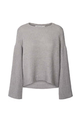 Emiko - Dual knit rib sleeve sweater I Light grey    4 - Rabens Saloner - DK