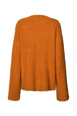 Leonida - Pilling knit V neck sweater I Russet orange 2 - Rabens Saloner - DK