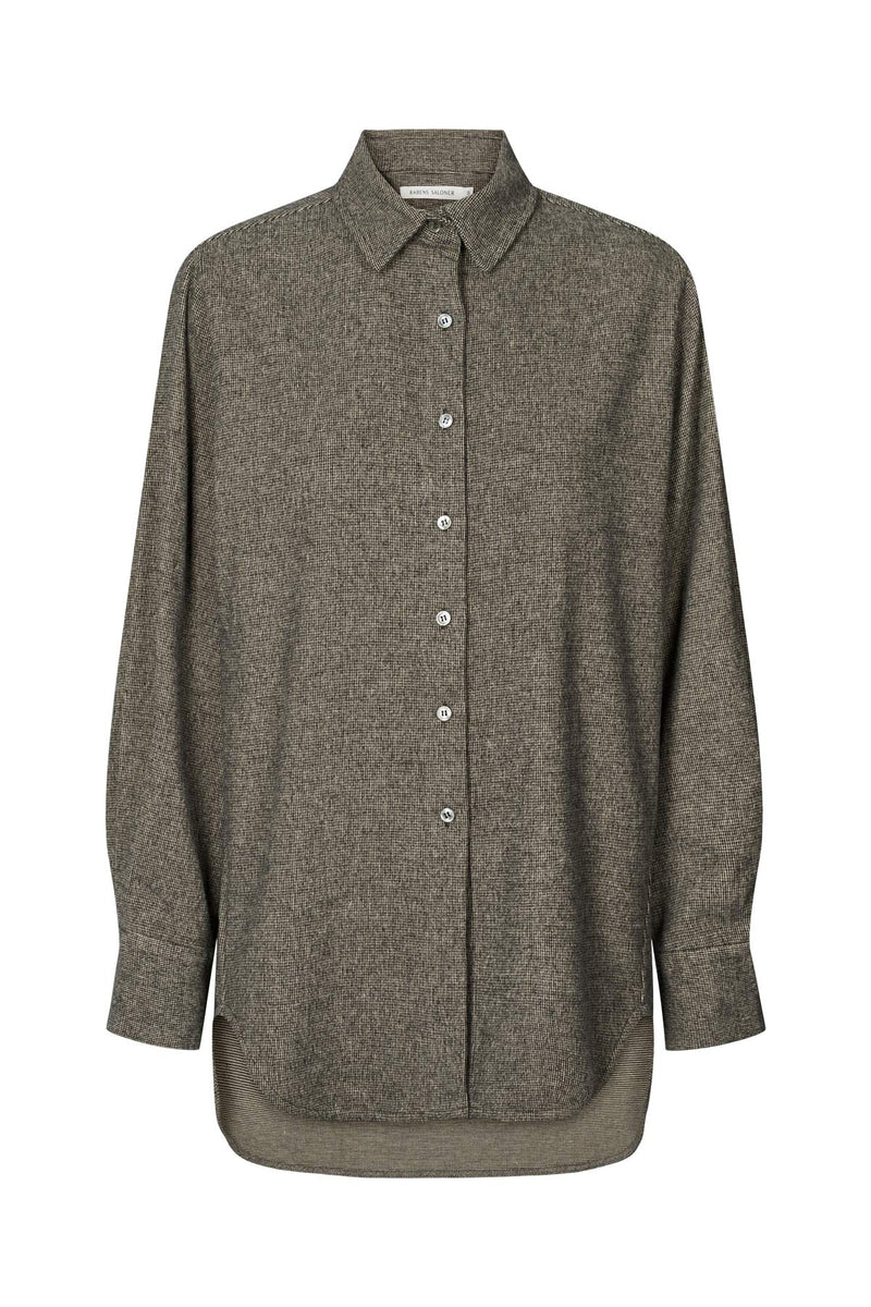 Elin - Mini check shirt I Coffee check    3 - Rabens Saloner - DK