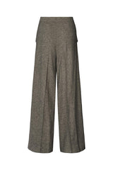 Inja - Mini check wide leg pants I Coffee check    5 - Rabens Saloner - DK