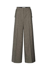 Inja - Mini check wide leg pants I Coffee check Coffee check XXS 3 - Rabens Saloner - DK