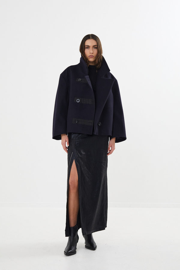 Litten - Boiled wool jacket I Navy 1 - Rabens Saloner - DK