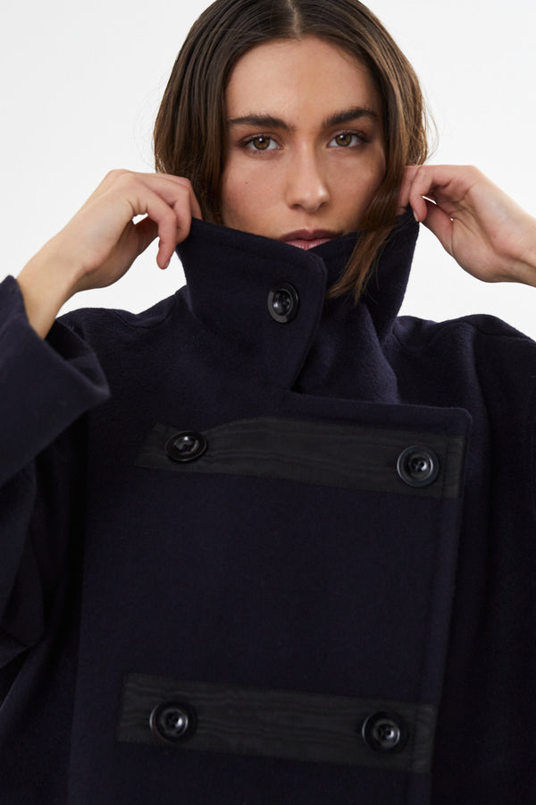 Litten - Boiled wool jacket I Navy 2 - Rabens Saloner - DK