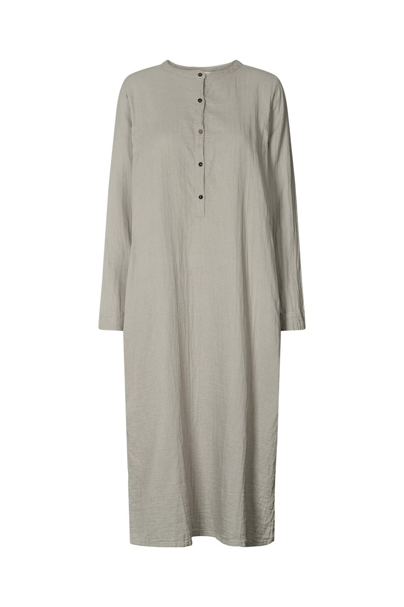 Asta - Cotton double long kaftan I Steel grey Steel grey XS  3 - Rabens Saloner - DK