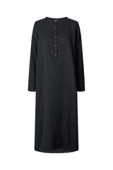 Asta - Cotton double long kaftan I Black    1 - Rabens Saloner - DK