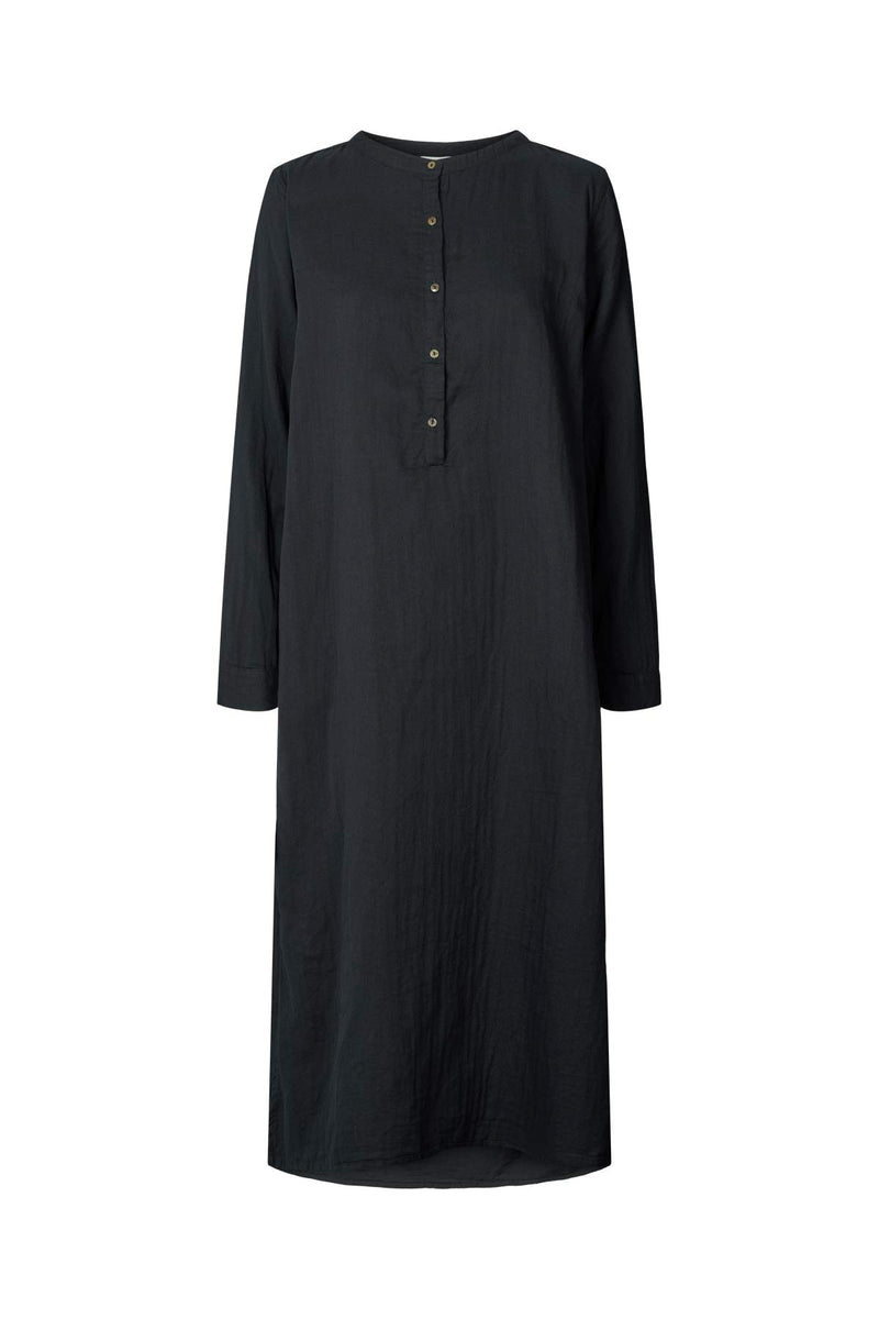 Asta - Cotton double long kaftan I Black    1 - Rabens Saloner - DK