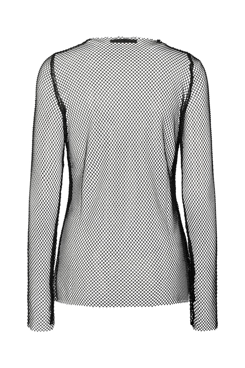 Jacka - Netting long sleeve top I Black 5 - Rabens Saloner - DK