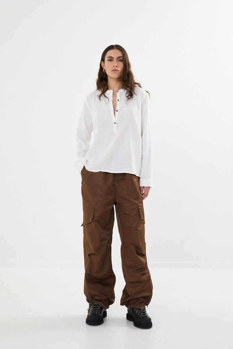 Justa - Nylon pants I Coffee    3 - Rabens Saloner - DK