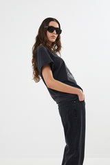 Lorelei - Denim black loose fit pants I Washed black denim 2 - Rabens Saloner - DK