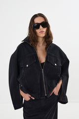 Loretta - Denim black jacket I Washed black denim    1 - Rabens Saloner - DK