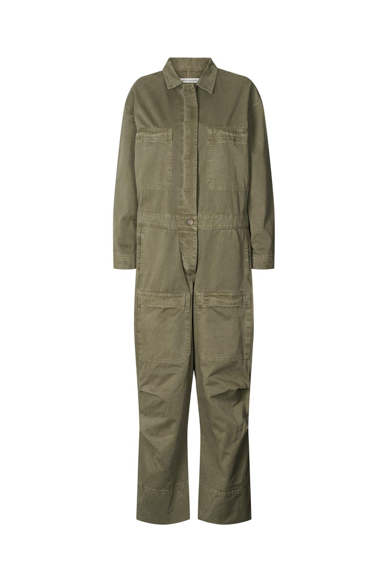 Jozette - Canvas light jumpsuit I Burnt olive Burnt olive XS  3 - Rabens Saloner - DK