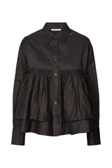 Shaker - Multi layer frill shirt I Black Black XS  3 - Rabens Saloner - DK