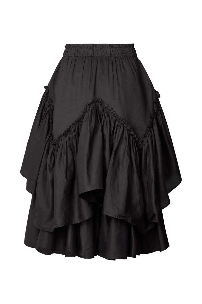 Sharmaine - Multi layer skirt I Black    7 - Rabens Saloner - DK