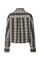 Seval - Check shirting cropped shirt I Grey check    4 - Rabens Saloner - DK