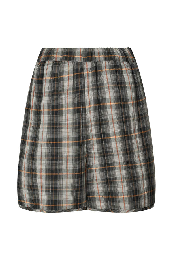 Severine - Check shirting padded shorts I Grey check 2 - Rabens Saloner - DK