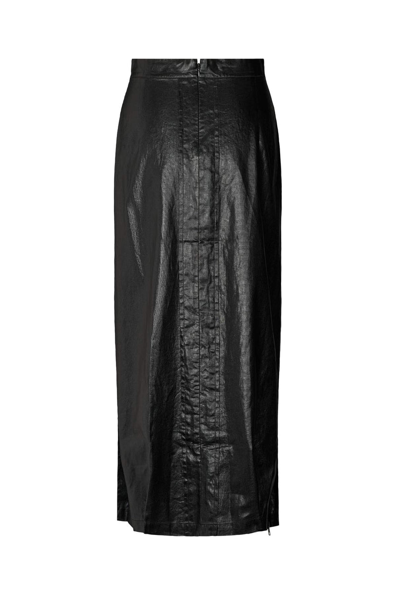 Naline - Glazed skirt I Black 5 - Rabens Saloner - DK