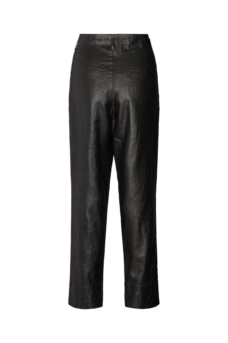 Raina - Glazed pleat pants I Black 3 - Rabens Saloner - DK