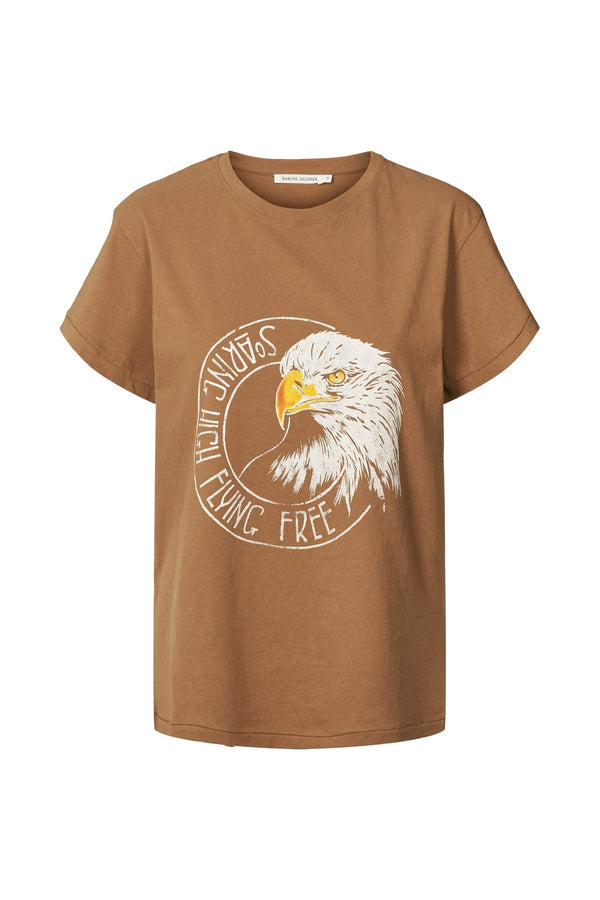 Ambla - Eagle t-shirt I Hazelnut Hazelnut XS  1 - Rabens Saloner - DK