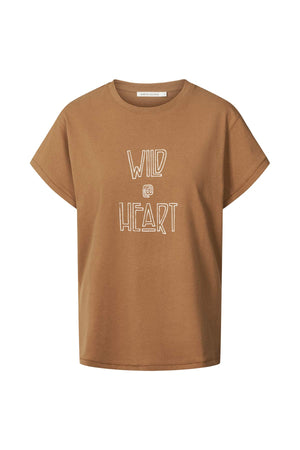 Ambla - Wild @heart t-shirt I Hazelnut Hazelnut XS 1 - Rabens Saloner - DK