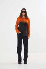 Rosali - Graffiti mens shirt I Burnt orange black combo 2 - Rabens Saloner - DK