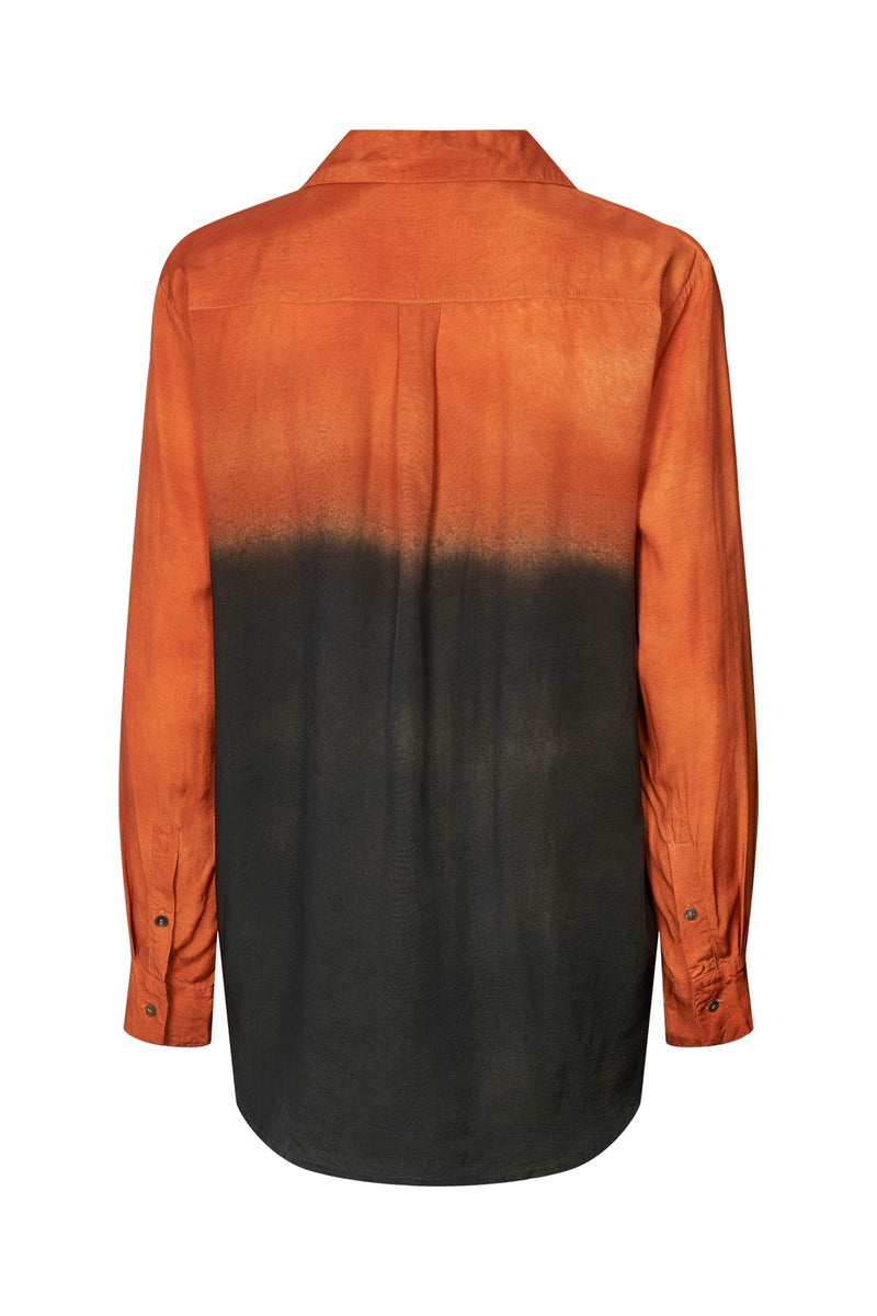 Rosali - Graffiti mens shirt I Burnt orange black combo 4 - Rabens Saloner - DK