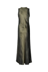 Venus - Graffiti bias dress wide strap I Olive charcoal combo    4 - Rabens Saloner - DK