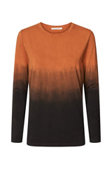 Xenia - Flow long sleeve short t-shirt I Burnt orange combo Burnt orange combo XS 2 - Rabens Saloner - DK