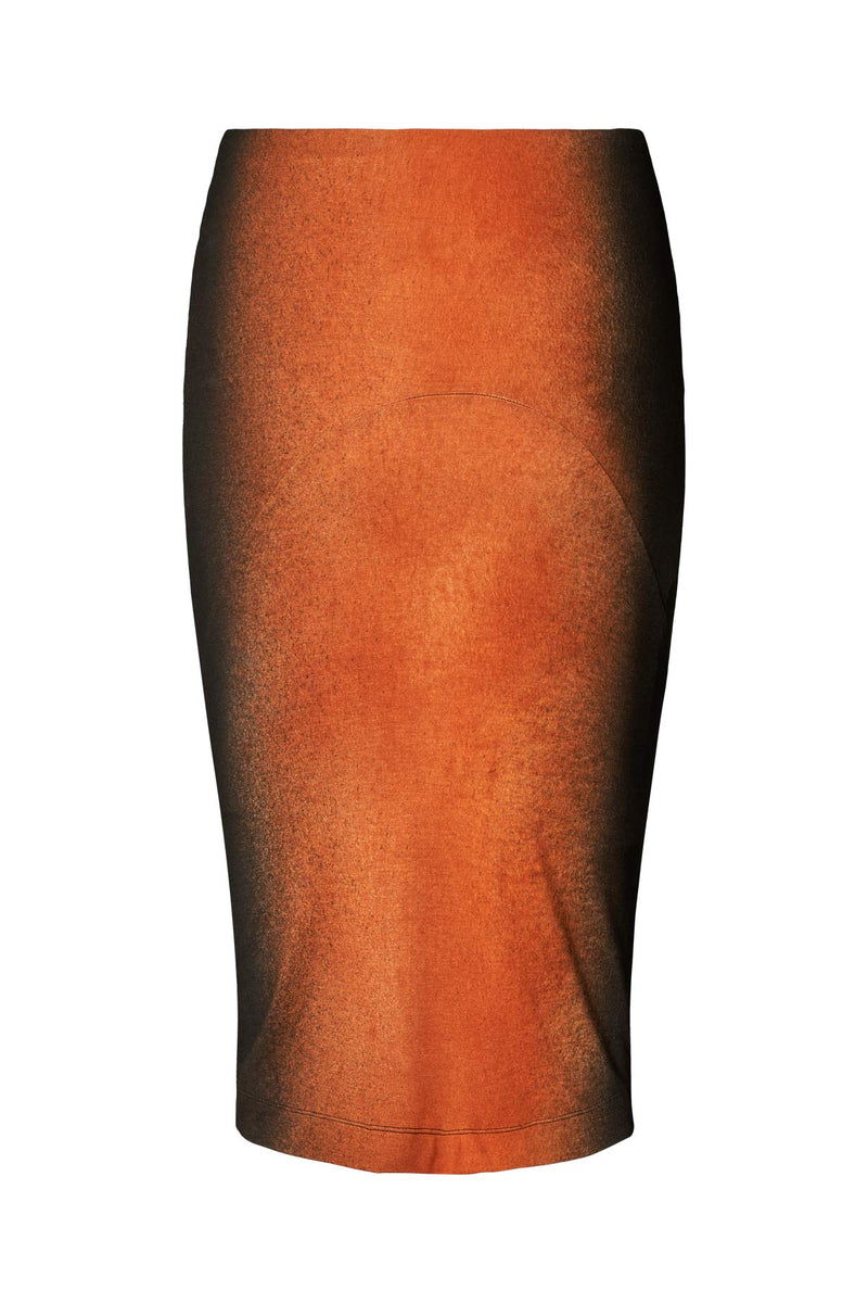 Leslie - Graffiti tube skirt I Burnt orange black combo 4 - Rabens Saloner - DK