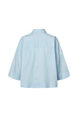 Louisanna - Poplin cropped shirt I Light blue    4 - Rabens Saloner - DK